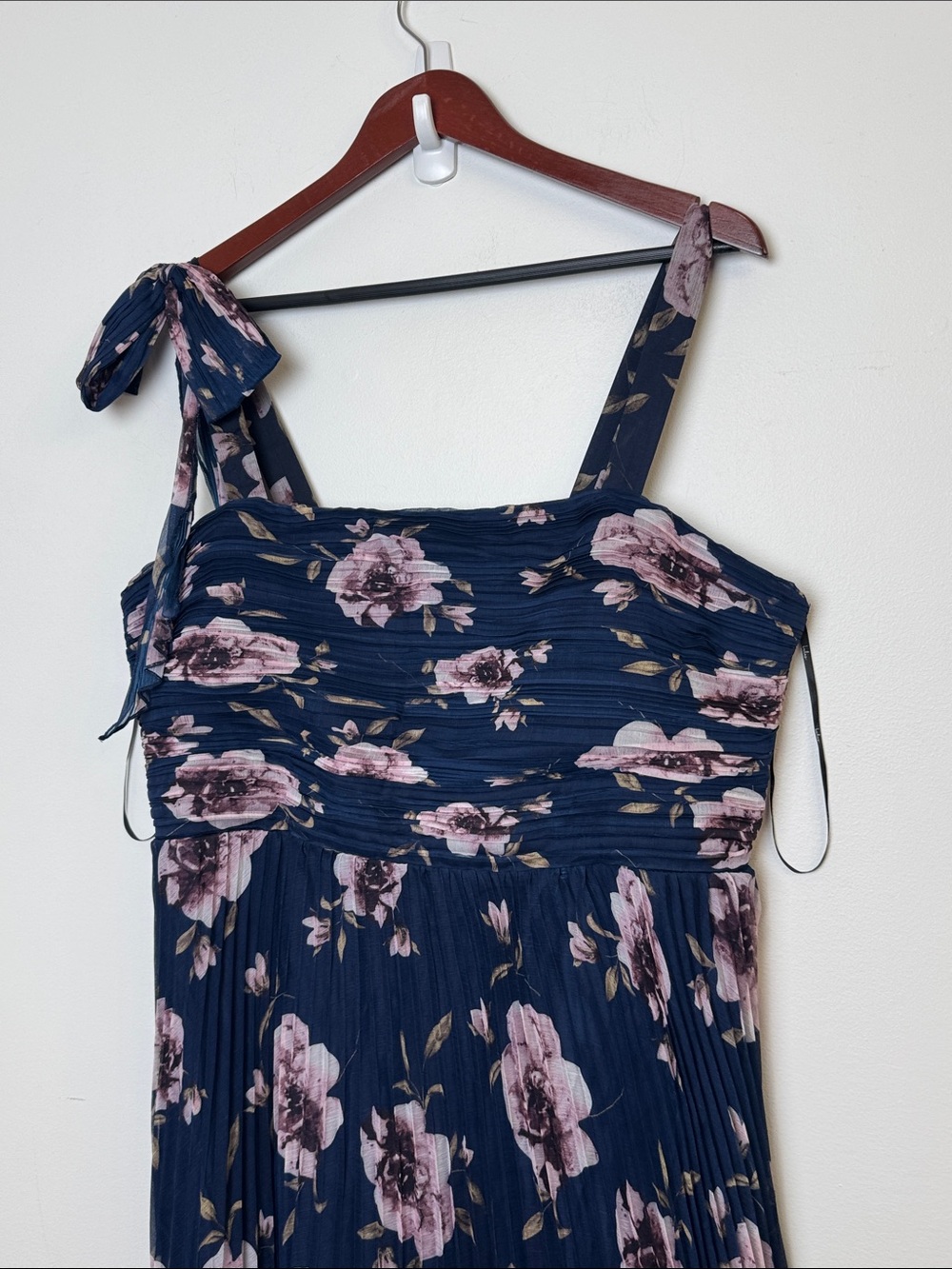 Lulus Navy Blue Floral Tie-Shoulder Maxi Dress - Picture 3 of 8